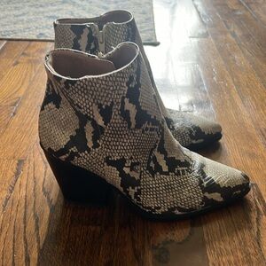 Faux snake skin boots
